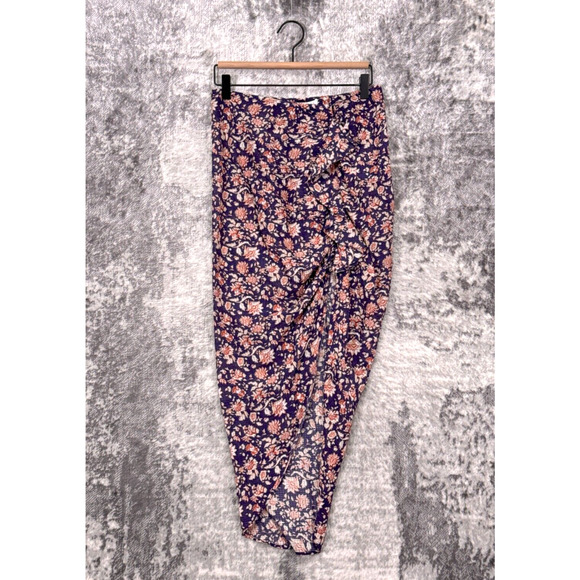 New Veronica Beard Skirt XS Womens Hazel Blue Floral Draped Ruched - Picture 1 of 7